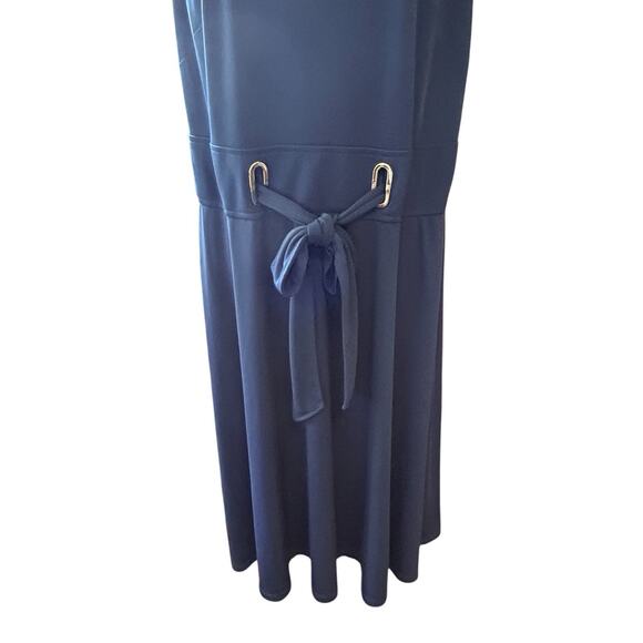 RALPH LAUREN Women’s Blue Sleeveless Fit & Flare Jersey Dress Round Neck Sz. 16 - Picture 5 of 16